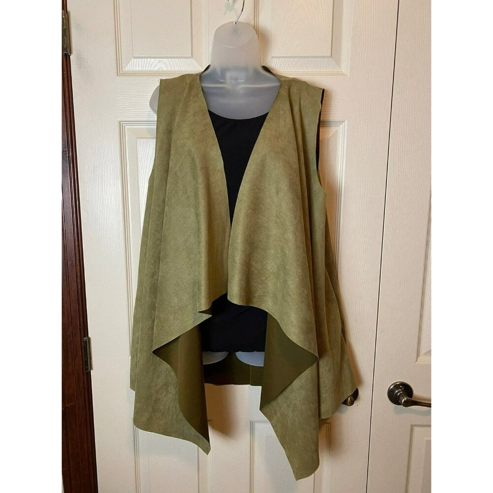 Ladies Vintage L&B Ranch Leather Vest Size Large